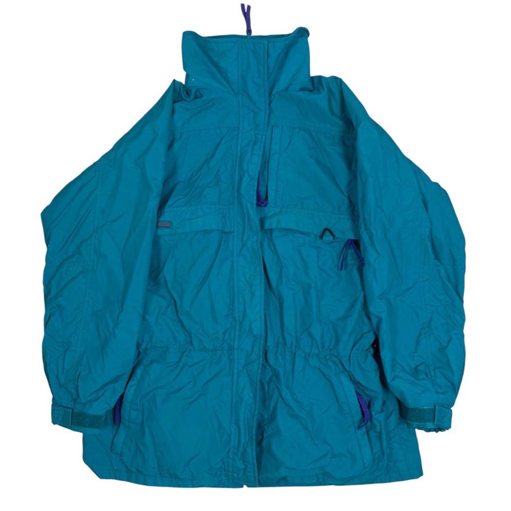 Columbia Gizzmo Jacket Womens L Teal Nylon Vintage 90s Parka Radial Sleeve Gorp